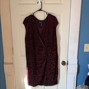 Lane Bryant Rich Plum Patterned Mini Dress